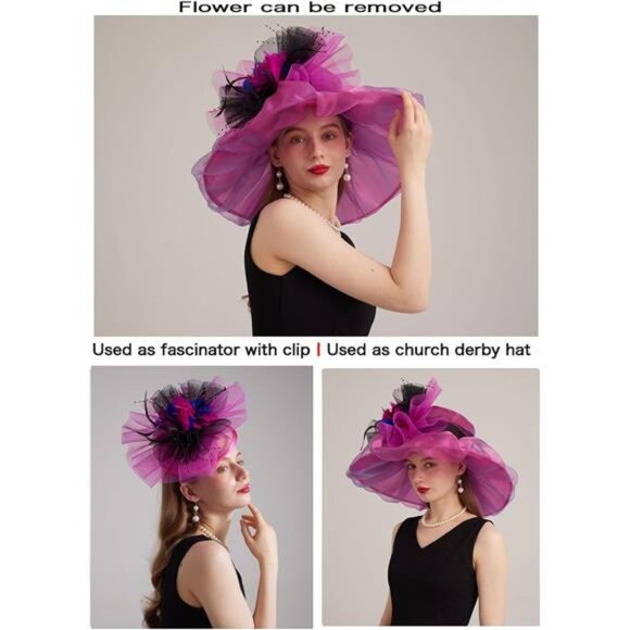 Women's Kentucky Derby Church Dress Hat Stylea-rose - Picture 2 of 6